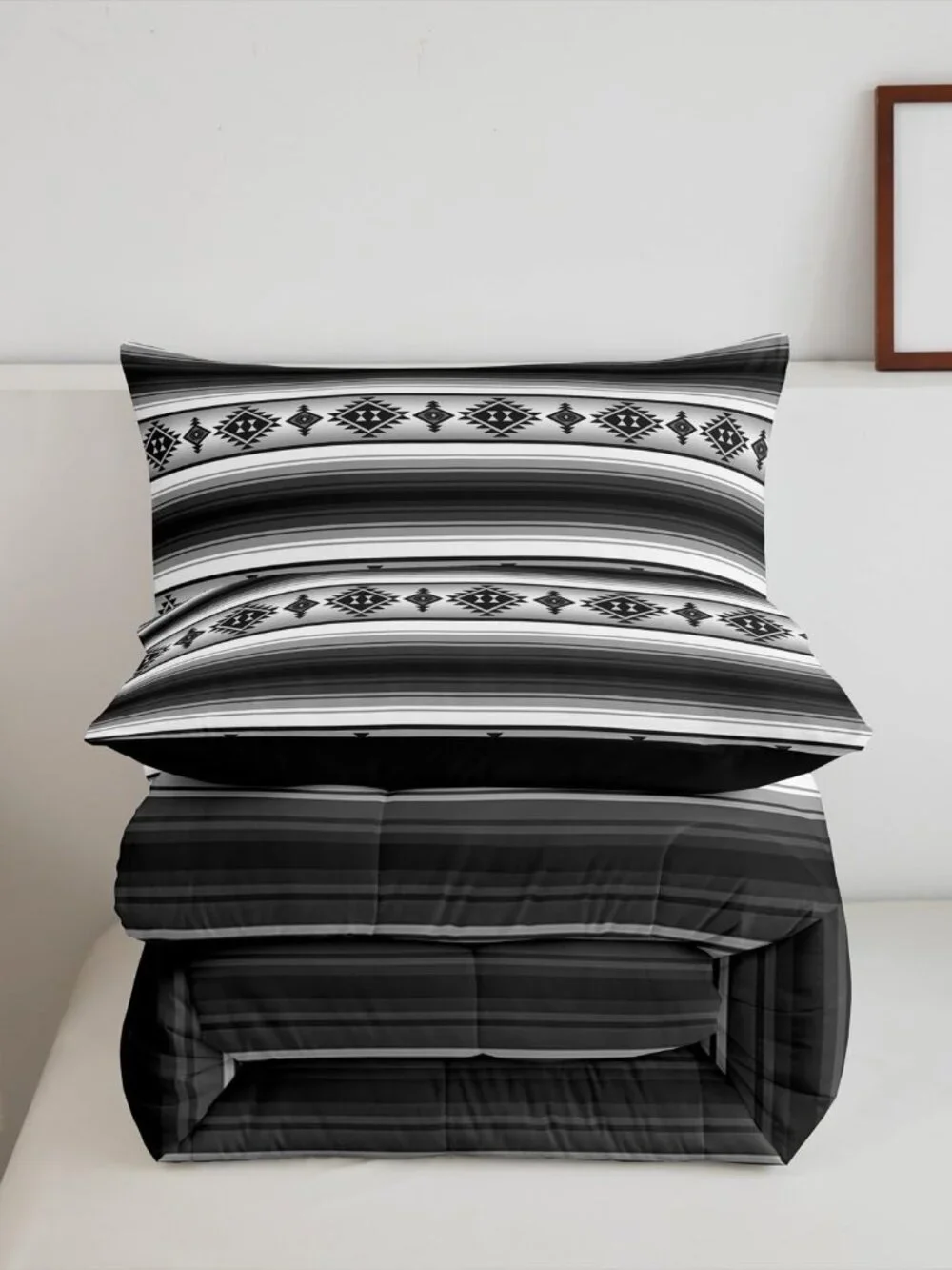 Rustic Farmhouse Bedding Comforter Sets Queen Boho Stripes Aztec Bedding Set Vin